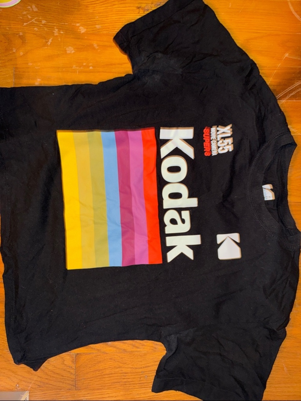 Kodak Black Retro Logo T-Shirt - Color Block Stripes rainbow camera costume CROP